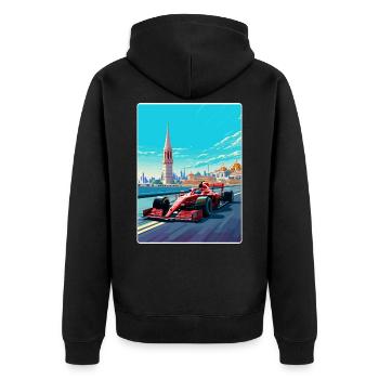 Istanbul Circuit Motorsport Rennen Türkei Reisen WPA - Unisex Premium Bio Zip Hoodie - Schwarz - Hinten - Nico (187cm)
