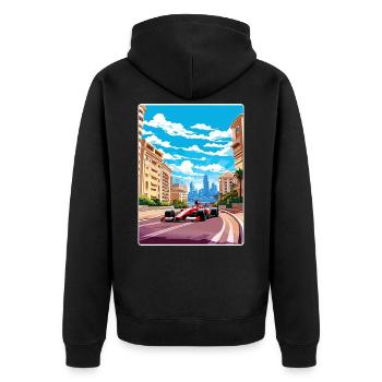Monaco Circuit Motorsport Race Race Travel Poster - Unisex Premium Organic Zip Hoodie - black - Back - Nico (187cm)