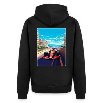 Monaco Circuit Motorsport Race Race Travel Poster - Unisex Premium Organic Zip Hoodie - black - Back - Nico (187cm)