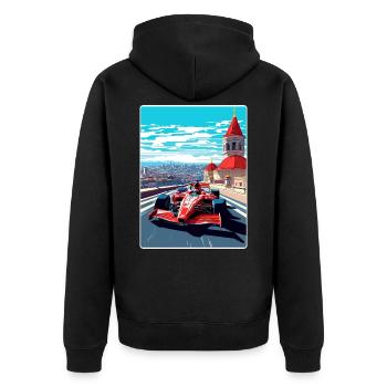 Istanbul Circuit Motorsport Rennen Türkei Reisen WPA - Unisex Premium Bio Zip Hoodie - Schwarz - Hinten - Nico (187cm)