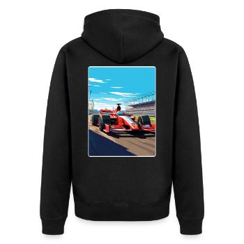 Melbourne Circuit Motorsport Rennen Australien Rennen - Unisex Premium Bio Zip Hoodie - Schwarz - Hinten - Nico (187cm)