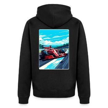 Affiche de voyage de la course automobile du circuit de Monza en Italie - Veste à capuche bio Premium Unisexe - noir - Dos - Nico (187cm)