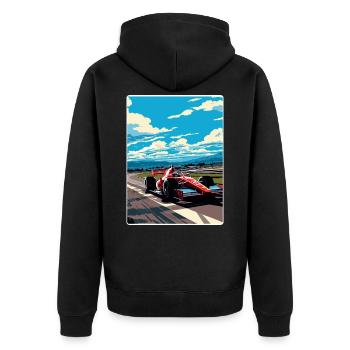 Affiche de voyage de la course de sport automobile du circuit de Suzuka au Japon - Veste à capuche bio Premium Unisexe - noir - Dos - Nico (187cm)