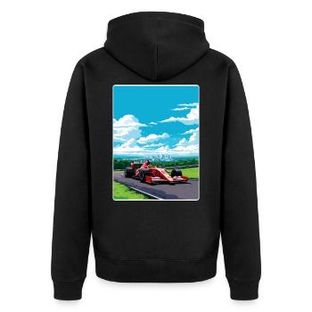 Design vif de voiture de course de formule - Veste à capuche bio Premium Unisexe - noir - Dos - Nico (187cm)