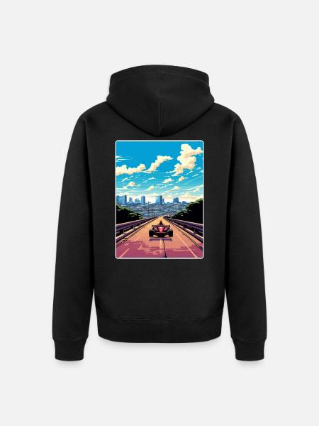 Austin Circuit Motorsport Race Texas Travel Poster - Unisex Premium Organic Zip Hoodie - black