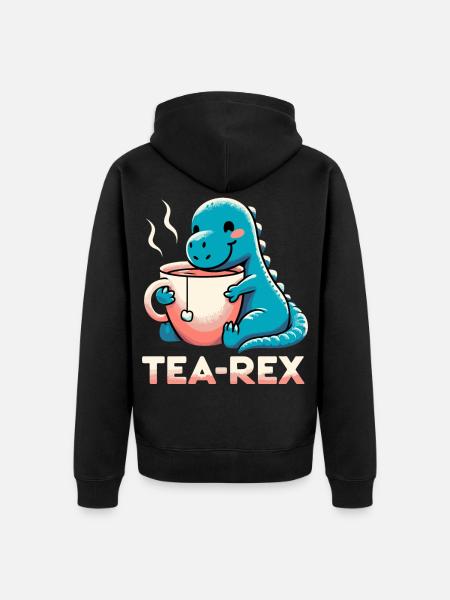 Tee Rex Tee-Rex Teetrinker Geschenk - Unisex Premium Bio Zip Hoodie - Schwarz