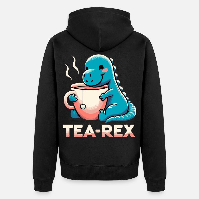 Tee Rex Tee-Rex Teetrinker Geschenk - Unisex Premium Bio Zip Hoodie - Schwarz