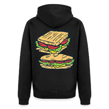 sandwich fast-food cuisinier cuisinier cuisinier - Veste à capuche bio Premium Unisexe - noir - Dos - Nico (187cm)