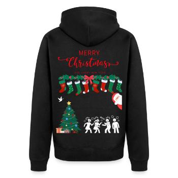 Merry Christmas - Unisex Premium Organic Zip Hoodie - black - Back - Nico (187cm)