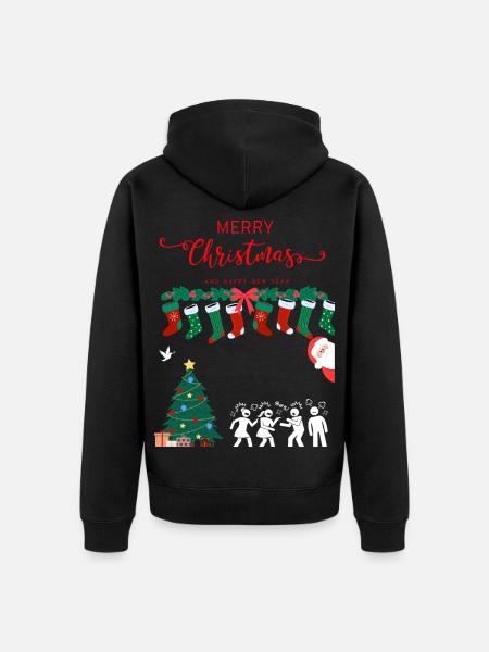 Merry Christmas - Unisex Premium Organic Zip Hoodie - black