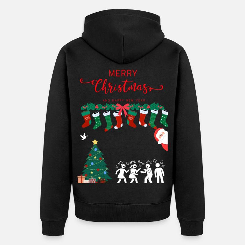 Glædelig jul - Premium økologisk unisex-hættejakke - sort