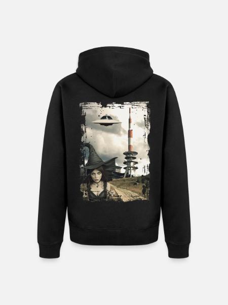 UFO Brocken im Harz - Unisex Premium Bio Zip Hoodie - Schwarz