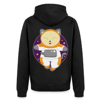 Cat Astronaute Espace - Veste à capuche bio Premium Unisexe - noir - Dos - Nico (187cm)