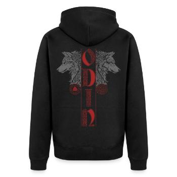 Odin Loups Loup Vegvisir Mythologie nordique - Veste à capuche bio Premium Unisexe - noir - Dos - Nico (187cm)