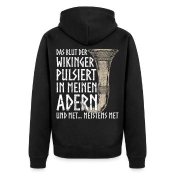 Drôle Toast Hydromel à boire Corne Viking Humour - Veste à capuche bio Premium Unisexe - noir - Dos - Nico (187cm)