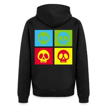 Pop art manga skull - Unisex Premium Organic Zip Hoodie - black - Back - Nico (187cm)