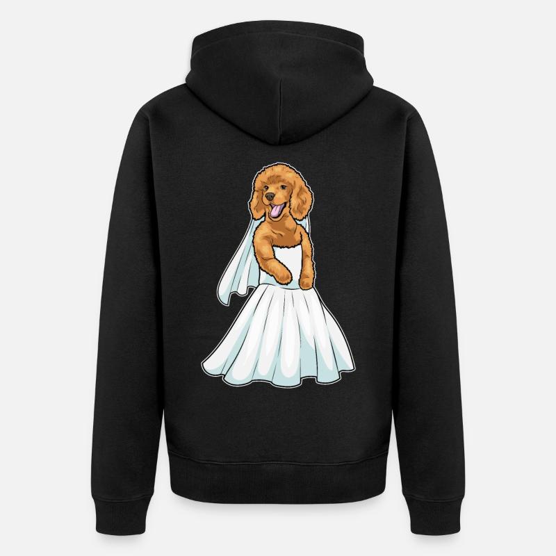 Robe de mariée caniche - Veste à capuche bio Premium Unisexe - noir