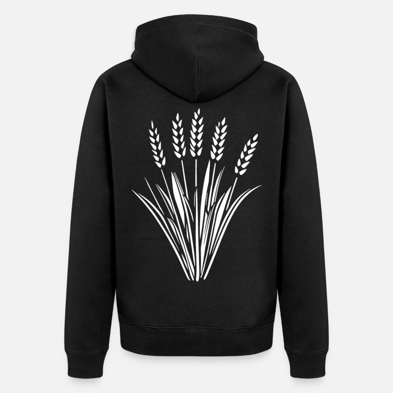 5 Ähren Getreide Weizen - Unisex Premium Bio Zip Hoodie - Schwarz