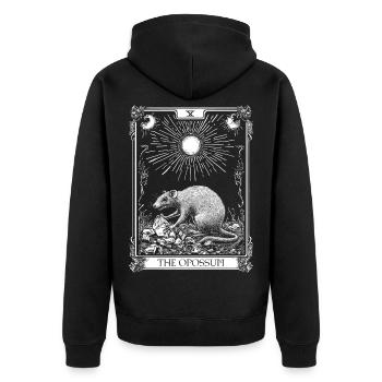 L’opossum opossum occulte drôle tarot carte de tarot - Veste à capuche bio Premium Unisexe - noir - Dos - Nico (187cm)