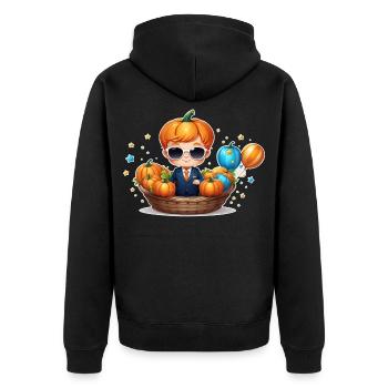 Citrouille garçon avec lunettes de soleil Halloween - Veste à capuche bio Premium Unisexe - noir - Dos - Nico (187cm)