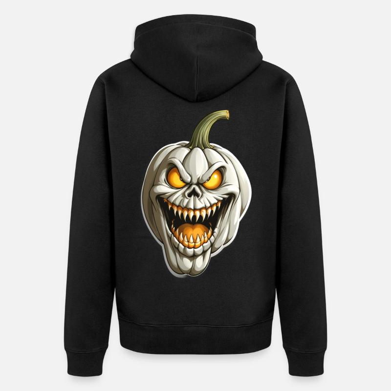 Clown citrouille effrayant - Veste à capuche bio Premium Unisexe - noir