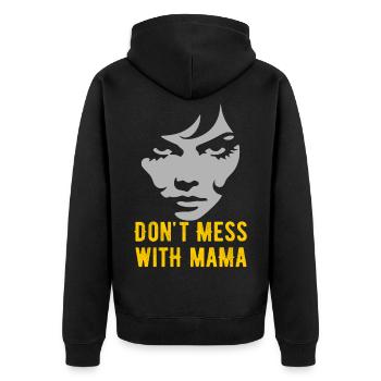 Bold Motherhood Statement Design - Unisex Premium Organic Zip Hoodie - black - Back - Nico (187cm)