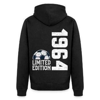 60th Anniversary 1964 Limited Edition Football - Unisex Premium Organic Zip Hoodie - black - Back - Nico (187cm)
