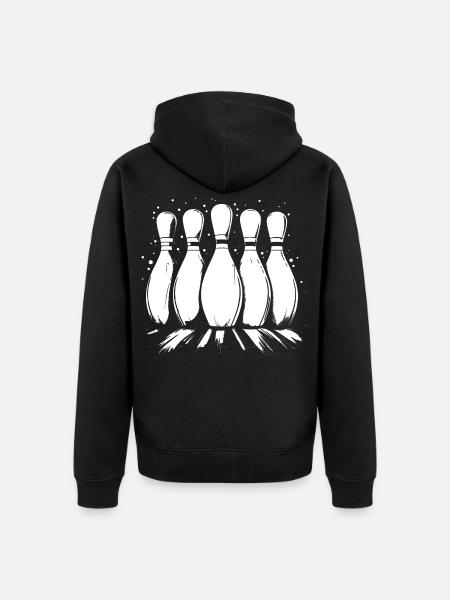 Bowling Pins - Unisex Premium Organic Zip Hoodie - black