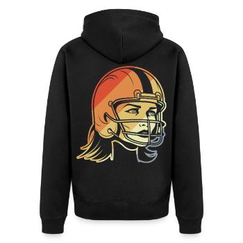 Football Player - Unisex Premium Organic Zip Hoodie - black - Back - Nico (187cm)