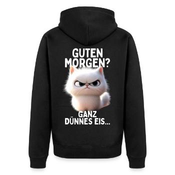Bonjour glace très mince matin chats - Veste à capuche bio Premium Unisexe - noir - Dos - Nico (187cm)