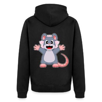 Souris Voile de mariée mariage - Veste à capuche bio Premium Unisexe - noir - Dos - Nico (187cm)