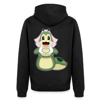 Raupe Braut Herz Hochzeit - Unisex Premium Bio Zip Hoodie - Schwarz - Hinten - Nico (187cm)