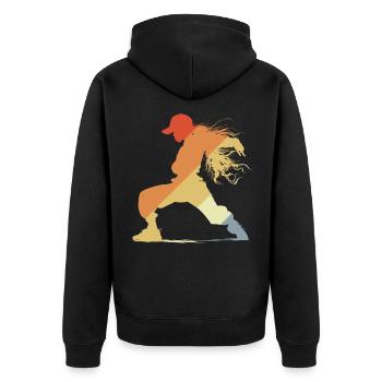 Vintage B-Girl - Veste à capuche bio Premium Unisexe - noir - Dos - Nico (187cm)