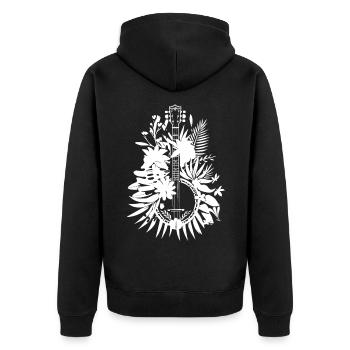 Banjo Cartoon Stil - Unisex Premium Bio Zip Hoodie - Schwarz - Hinten - Nico (187cm)