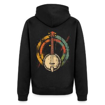 Banjo des années 90 - Veste à capuche bio Premium Unisexe - noir - Dos - Nico (187cm)