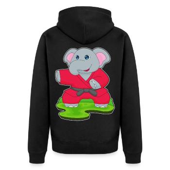 Karaté d’éléphant arts martiaux - Veste à capuche bio Premium Unisexe - noir - Dos - Nico (187cm)