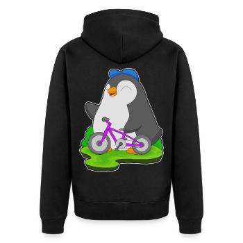 Vélo pingouin - Veste à capuche bio Premium Unisexe - noir - Dos - Nico (187cm)