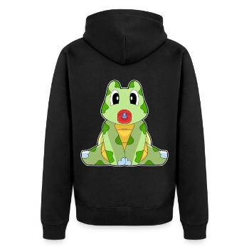 Schildkröte Baby Schnuller - Unisex Premium Bio Zip Hoodie - Schwarz - Hinten - Nico (187cm)