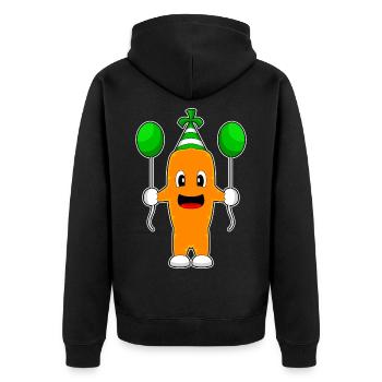 Karotte Geburtstag Luftballon - Unisex Premium Bio Zip Hoodie - Schwarz - Hinten - Nico (187cm)