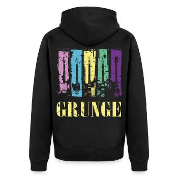 Grunge Guitare Couleur Pop Rock Style Vintage - Veste à capuche bio Premium Unisexe - noir - Dos - Nico (187cm)