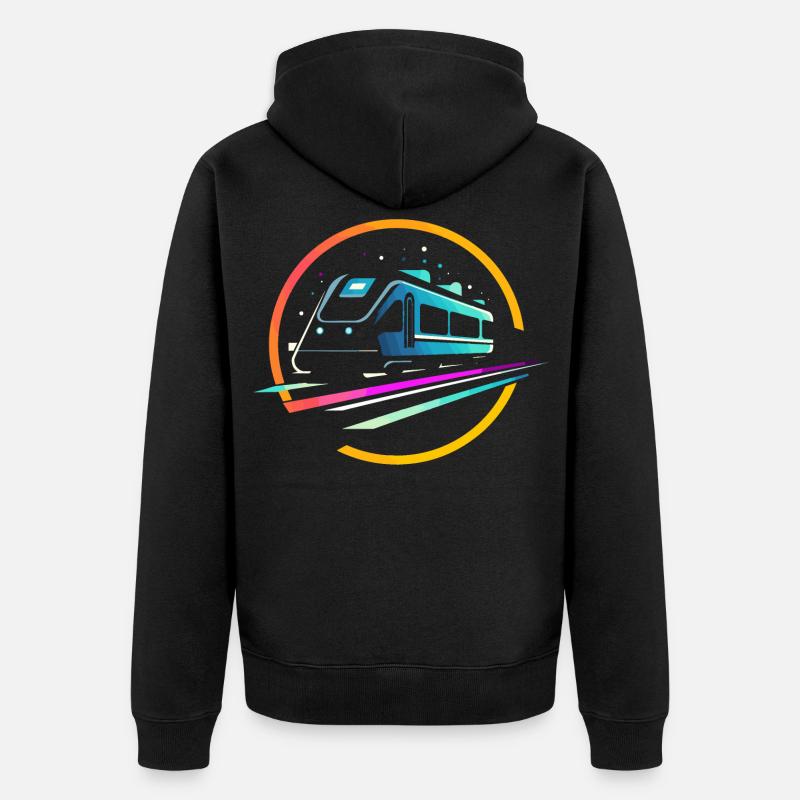 Zug Comic - Unisex Premium Bio Zip Hoodie - Schwarz