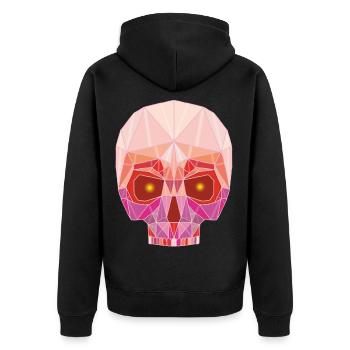 Ruby Skull - Unisex Premium Organic Zip Hoodie - black - Back - Nico (187cm)