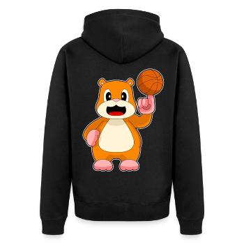 Hamster Basketteur Joueur Basketball - Veste à capuche bio Premium Unisexe - noir - Dos - Nico (187cm)