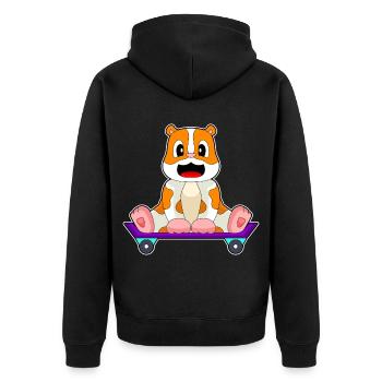 Hamster Skater Skateboard - Veste à capuche bio Premium Unisexe - noir - Dos - Nico (187cm)