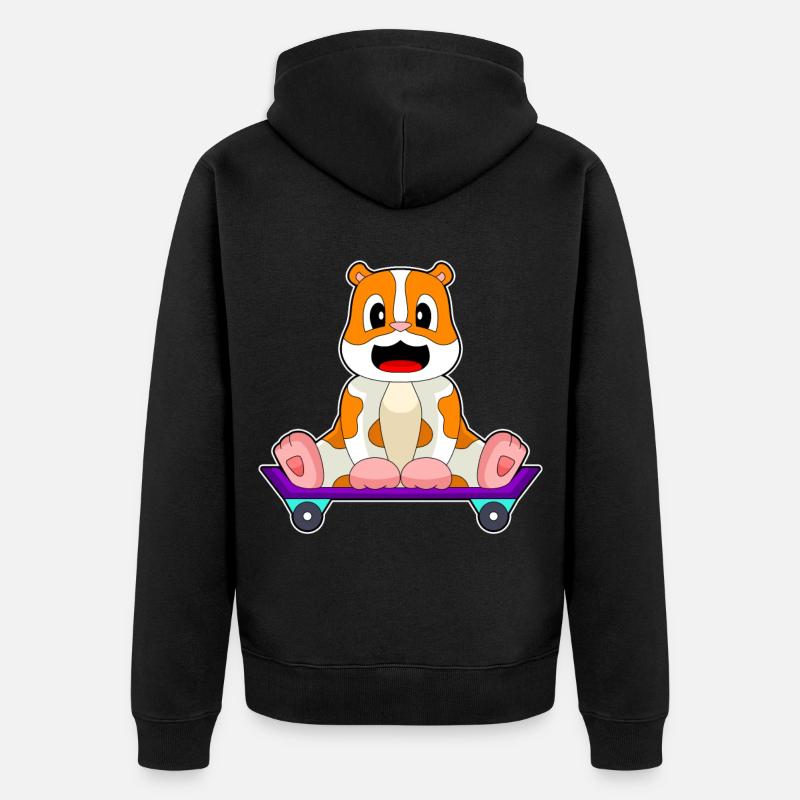 Hamster Skater Skateboard - Veste à capuche bio Premium Unisexe - noir