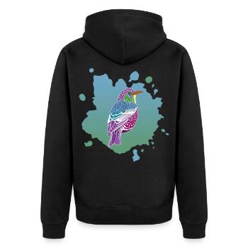 Rêve d'oiseau - Veste à capuche bio Premium Unisexe - noir - Dos - Nico (187cm)