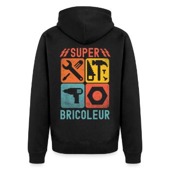 Super bricoleur - Veste à capuche bio Premium Unisexe - noir - Dos - Nico (187cm)