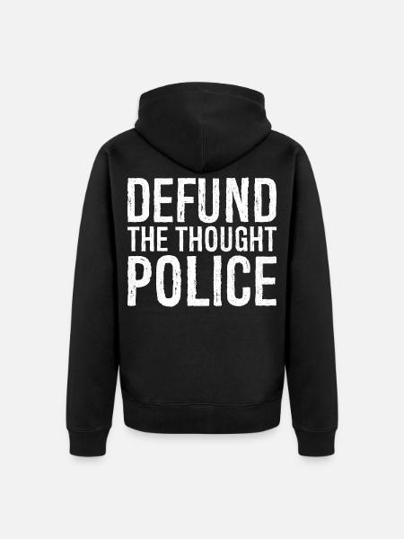 Deft die Gedankenpolizei - Unisex Premium Bio Zip Hoodie - Schwarz