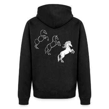 Dessine-moi un cheval blanc - Veste à capuche bio Premium Unisexe - noir - Dos - Nico (187cm)