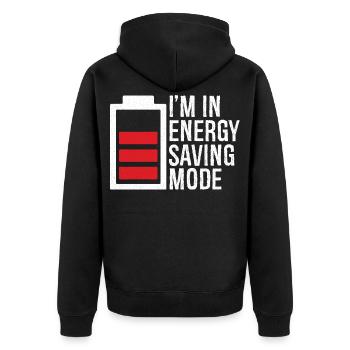 I'm in energy saving mode - Veste à capuche bio Premium Unisexe - noir - Dos - Nico (187cm)
